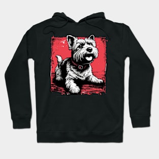 Retro Art Cairn Terrier Dog Lover Hoodie